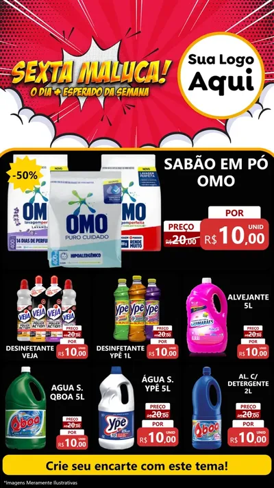 Modelo de Rede Social para Stories com o tema Sexta Maluca! para Produtos de Limpeza