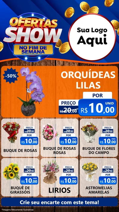 Modelo de Rede Social para Stories com o tema Ofertas Show No Fim De Semana para Floricultura e jardim