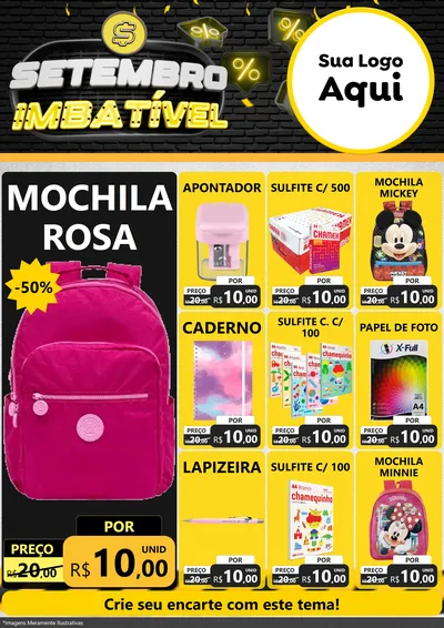 Modelo de Encarte para Encarte A4 Vertical com o tema Setembro Imbatível para Papelaria