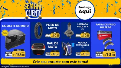 Modelo de TV para TV Horizontal com o tema Semana do Cliente para Moto peças
