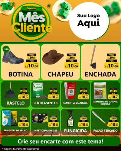 Modelo de Rede Social para Feed Instagram com o tema Especial Mês do Cliente para Agropecuária