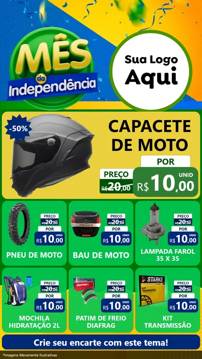 Modelo de Rede Social para Stories com o tema Mês da Independência para Moto peças