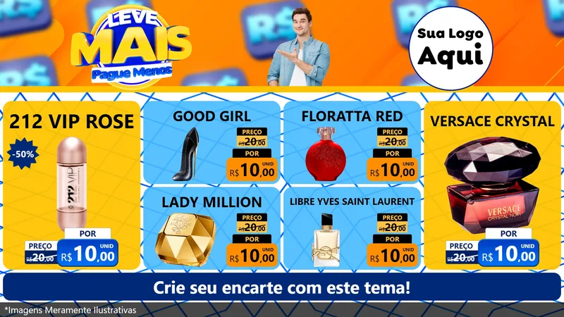 Modelo de TV para TV Horizontal com o tema Leve Mais, Pague Menos para Perfumes