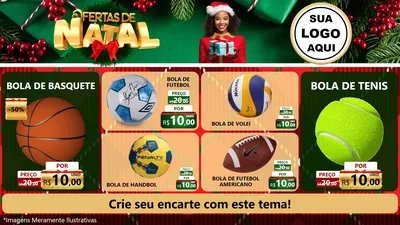 Modelo de TV para TV Horizontal com o tema Ofertas de Natal para Artigos Esportivos