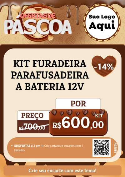 Modelo de Cartaz para Cartaz A4 Vertical com o tema Ofertas de Páscoa para Maquinas e Ferramentas