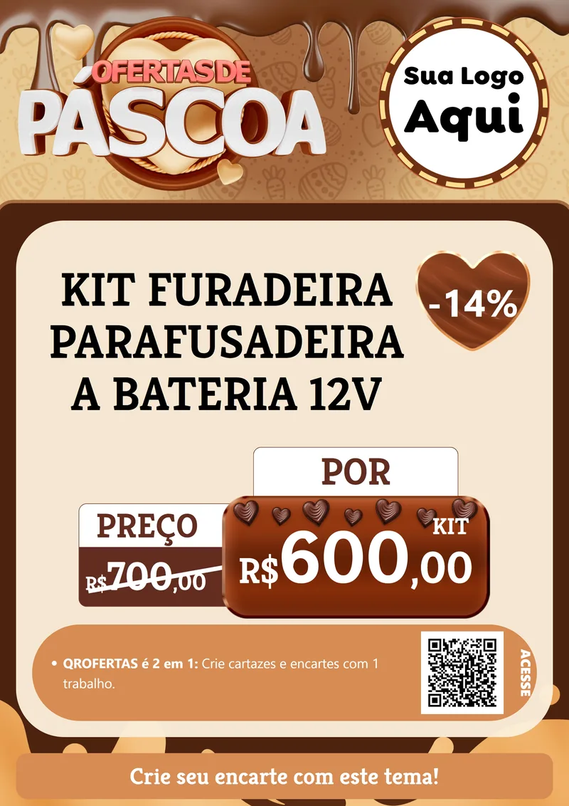 Modelo de Cartaz para Cartaz A4 Vertical com o tema Ofertas de Páscoa para Maquinas e Ferramentas