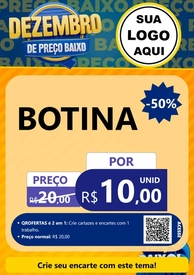 Modelo de Cartaz para Cartaz A4 Vertical com o tema Dezembro de Preço Baixo para Agropecuária