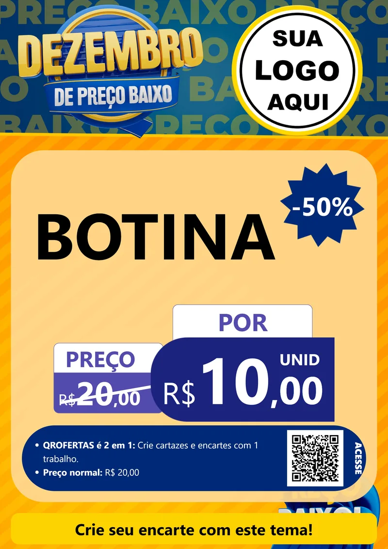 Modelo de Cartaz para Cartaz A4 Vertical com o tema Dezembro de Preço Baixo para Agropecuária