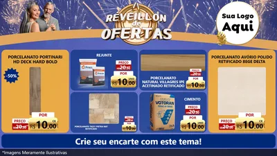 Modelo de TV para TV Horizontal com o tema Réveillon de Ofertas para Pisos e revestimentos