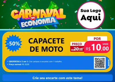 Modelo de Cartaz para Cartaz A4 Horizontal com o tema Carnaval da Economia para Moto peças