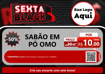 Modelo de Cartaz para Cartaz A4 Horizontal com o tema Sexta Black para Produtos de Limpeza