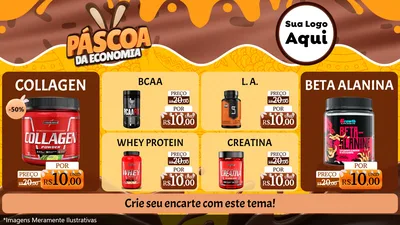Modelo de TV para TV Horizontal com o tema Páscoa da Economia para Suplementos alimentares