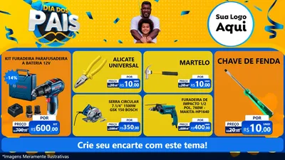 Modelo de TV para TV Horizontal com o tema Dia dos Pais para Maquinas e Ferramentas