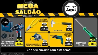 Modelo de TV para TV Horizontal com o tema Mega Saldão para Maquinas e Ferramentas