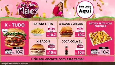 Modelo de TV para TV Horizontal com o tema Mês das Mães para Hamburgueria