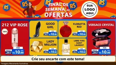 Modelo de TV para TV Horizontal com o tema Final de Semana de Ofertas para Perfumes