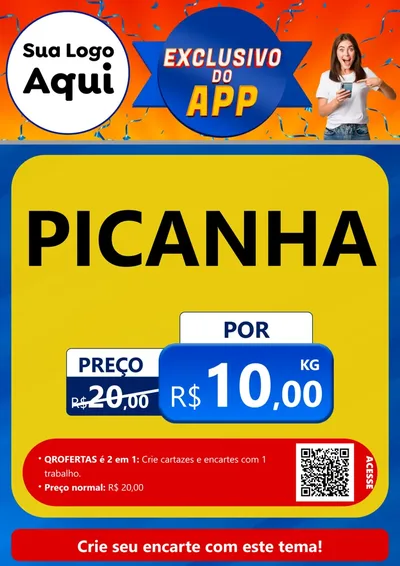 Modelo de Cartaz para Cartaz A4 Vertical com o tema Exclusivo do Aplicativo para Açougue