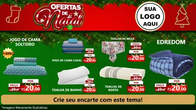 Modelo de TV para TV Horizontal com o tema Ofertas de Natal para Cama, Mesa e Banho