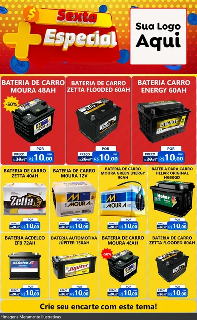 Modelo de Encarte para Encarte Grande com o tema Sexta Mais Especial para Baterias Elétricas