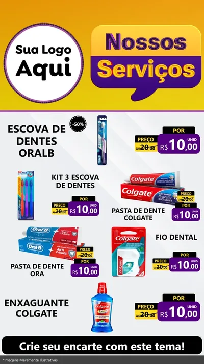 Modelo de TV para TV Vertical com o tema Nossos Serviços para Higiene Pessoal