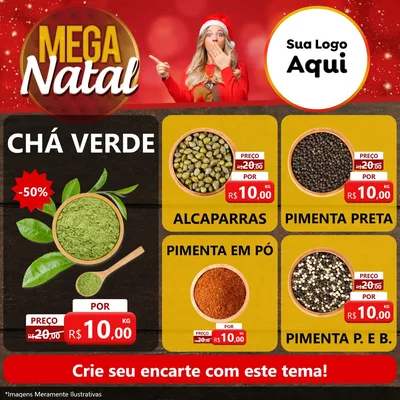 Modelo de Rede Social para Feed Facebook com o tema Mega Natal para Produtos Naturais