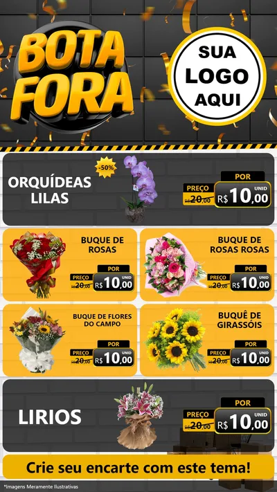Modelo de TV para TV Vertical com o tema Bota Fora para Floricultura e jardim