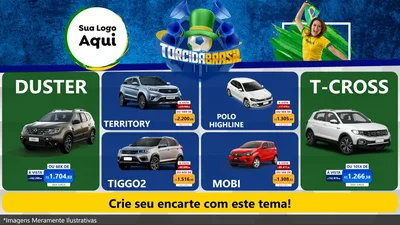 Modelo de TV para TV Horizontal com o tema Torcida Brasil - Copa para Concessionaria de Carros