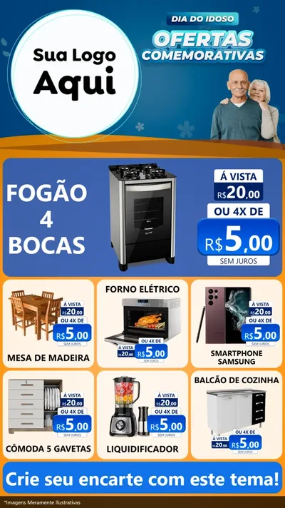 Modelo de Rede Social para Stories com o tema Dia do Idoso