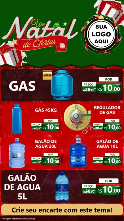 Modelo de TV para TV Vertical com o tema Um Natal de Ofertas para Água e gás