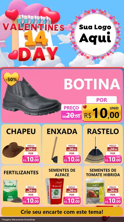 Modelo de Rede Social para Stories com o tema Valentine's Day para Agropecuária