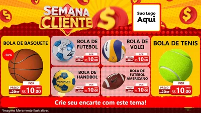 Modelo de TV para TV Horizontal com o tema Semana do Cliente para Artigos Esportivos