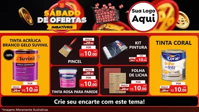 Modelo de TV para TV Horizontal com o tema Sábado de Ofertas Imbatíveis para Tintas e Ferramentas