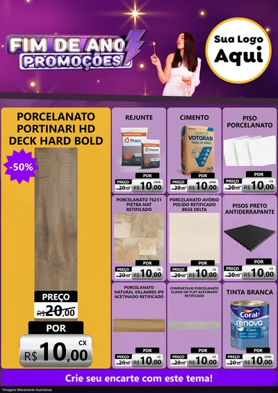 Modelo de Encarte para Encarte A4 Vertical com o tema Fim de Ano Promoções para Pisos e revestimentos