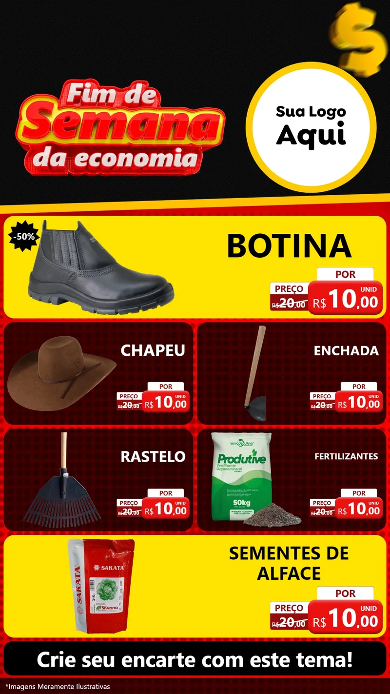 Modelo de TV para TV Vertical com o tema Fim de Semana da Economia para Agropecuária
