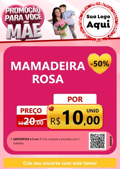 Modelo de Cartaz para Cartaz A4 Vertical com o tema Promoção Para Você Mãe para Bebês