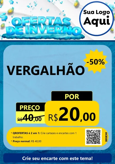Modelo de Cartaz para Cartaz A4 Vertical com o tema Ofertas de Inverno para Ferragens