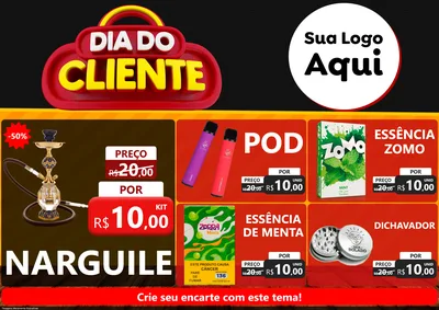 Modelo de Encarte para Encarte A4 Horizontal com o tema Dia do Cliente para Tabacaria