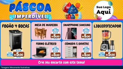 Modelo de TV para TV Horizontal com o tema Páscoa Imperdível para Móveis e Eletro