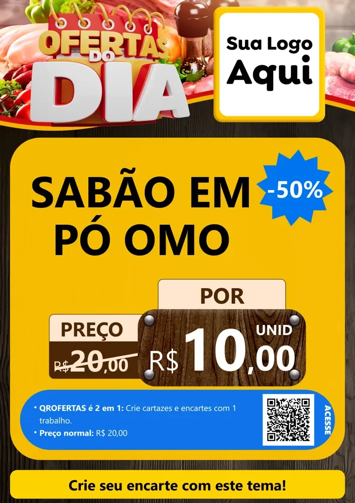 Modelo de Cartaz para Cartaz A4 Vertical com o tema Ofertas do Dia para Produtos de Limpeza