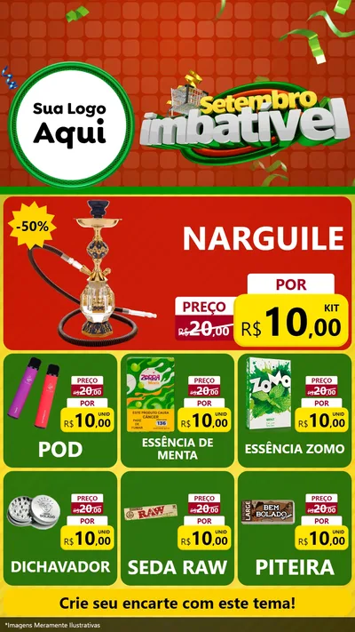 Modelo de Rede Social para Stories com o tema Setembro Imbatível para Tabacaria