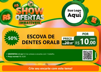 Modelo de Cartaz para Cartaz A4 Horizontal com o tema Show de Ofertas Imbatíveis para Higiene Pessoal