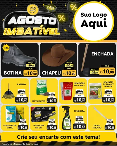 Modelo de Rede Social para Feed Instagram com o tema Agosto Imbatível para Agropecuária