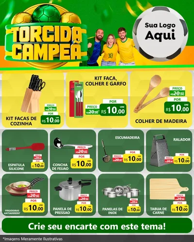 Modelo de Rede Social para Feed Instagram com o tema Torcida Campeã - Copa para Utilidades Domésticas