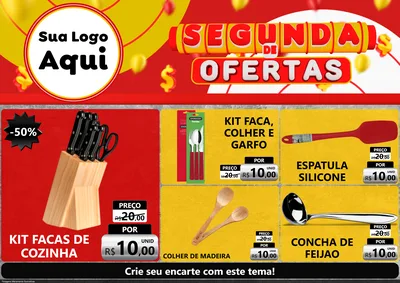 Modelo de Encarte para Encarte A4 Horizontal com o tema Segunda de Ofertas para Utilidades Domésticas