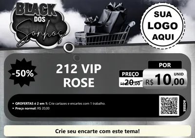 Modelo de Cartaz para Cartaz A4 Horizontal com o tema Black dos Sonhos para Perfumes