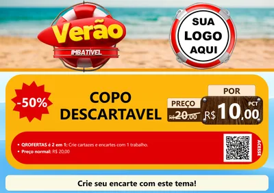 Modelo de Cartaz para Cartaz A4 Horizontal com o tema Verão Imbatível para Embalagens