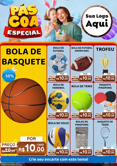Modelo de Encarte para Encarte A4 Vertical com o tema Páscoa Especial para Artigos Esportivos