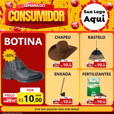 Modelo de Rede Social para Feed Facebook com o tema Semana do Consumidor para Agropecuária
