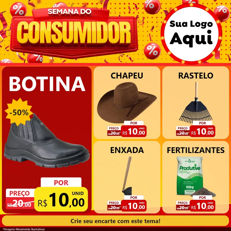 Modelo de Rede Social para Feed Facebook com o tema Semana do Consumidor para Agropecuária