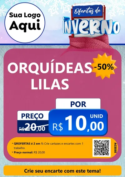 Modelo de Cartaz para Cartaz A4 Vertical com o tema Ofertas de Inverno para Floricultura e jardim